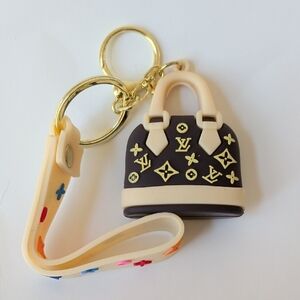 Fashion Brown and CreamMini Bag Key Holder